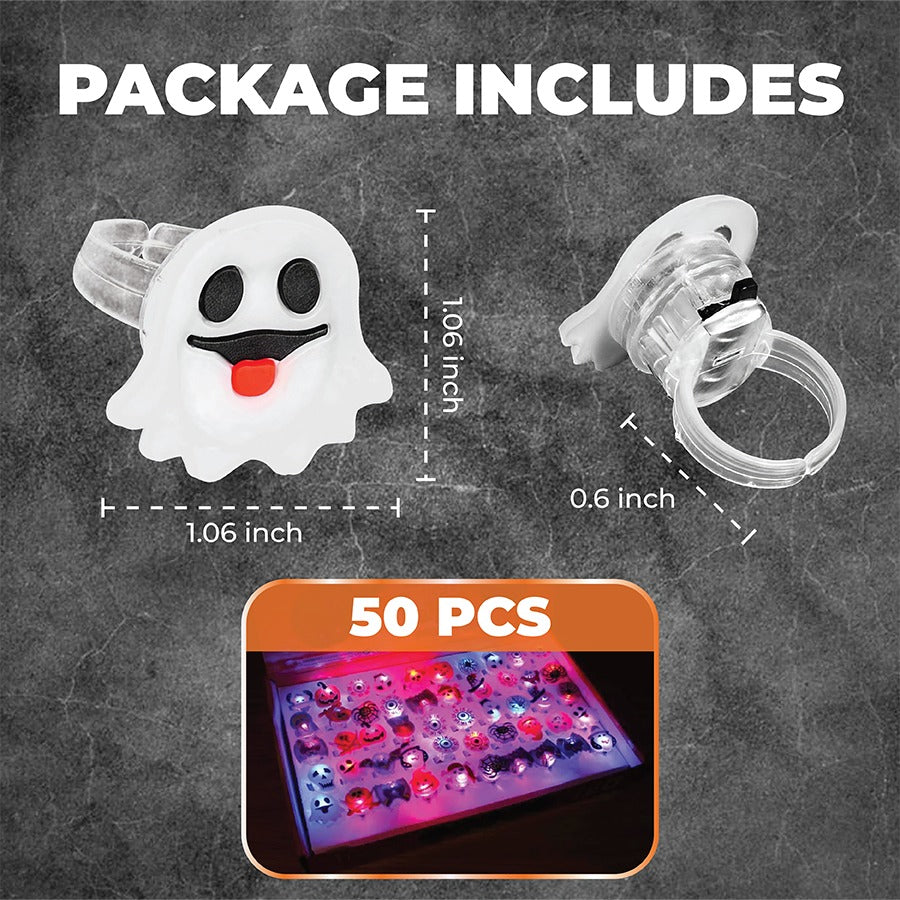 🔥Last Day 50% OFF🔥 Halloween LED Glow Rings (50pcs set)